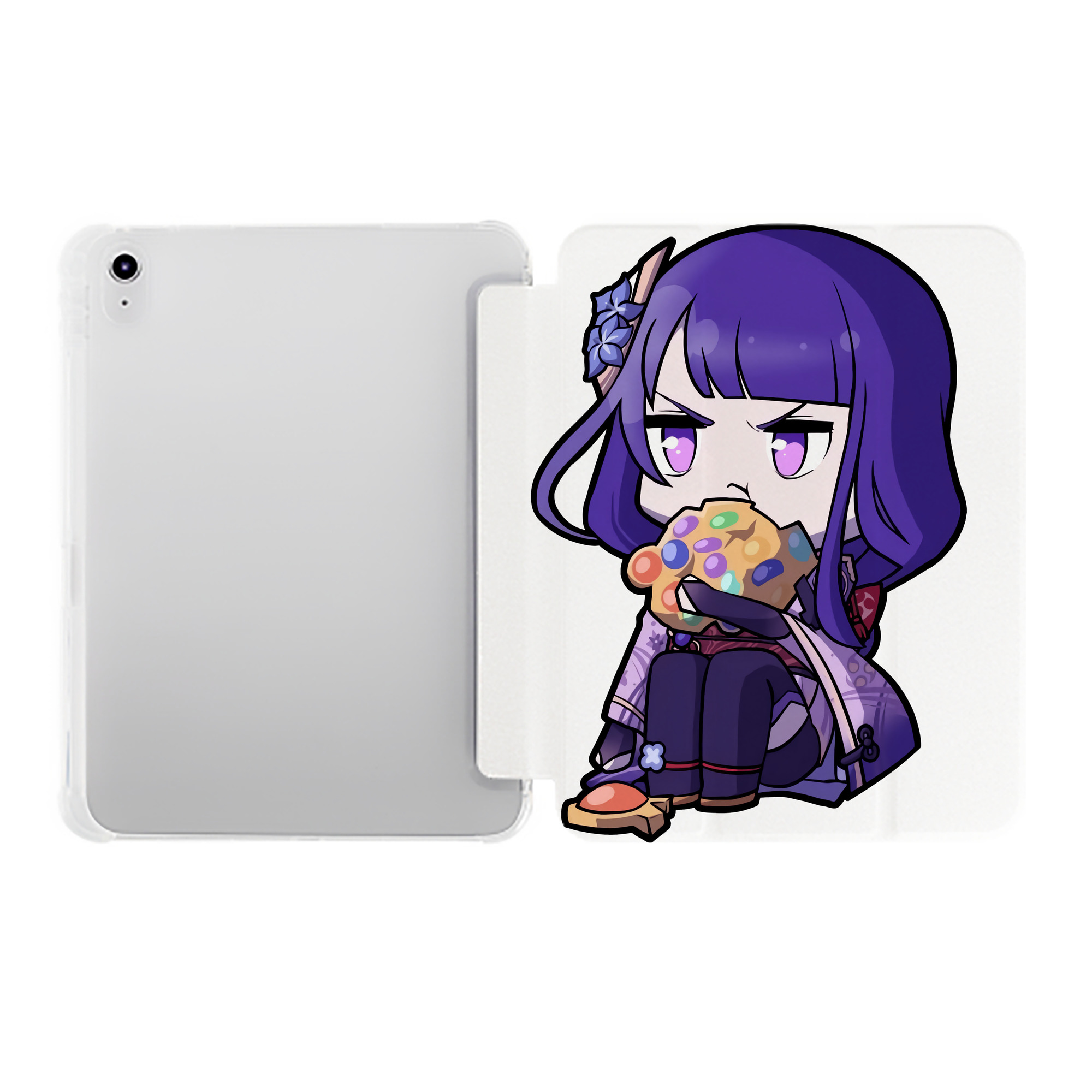 げんし神 雷電将軍 らいでんしょうぐん genshin Raiden Shogun IPad ケース ペン収納付き 三つ折りスタンド PUレザー×シリコン 対応機種9.5/10.5/10.9インチ